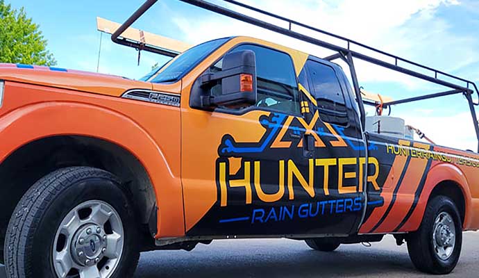 Hunter Rain Gutters vehicle on the road