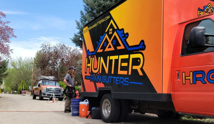 Hunter rain gutter service van