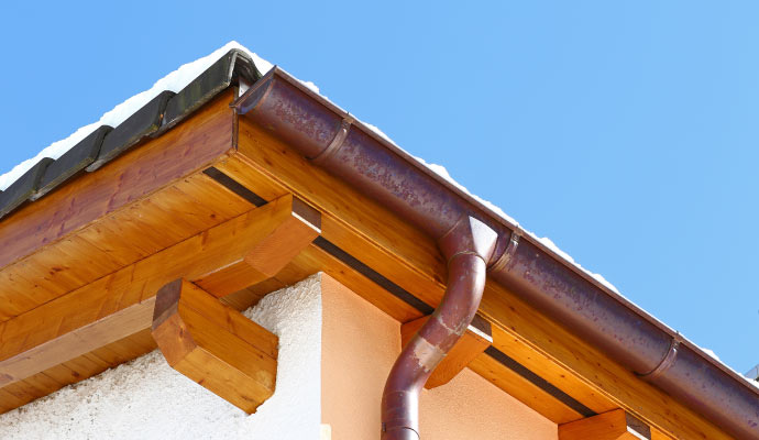 installed copper gutter