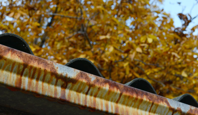 rust and corrosion in gutter