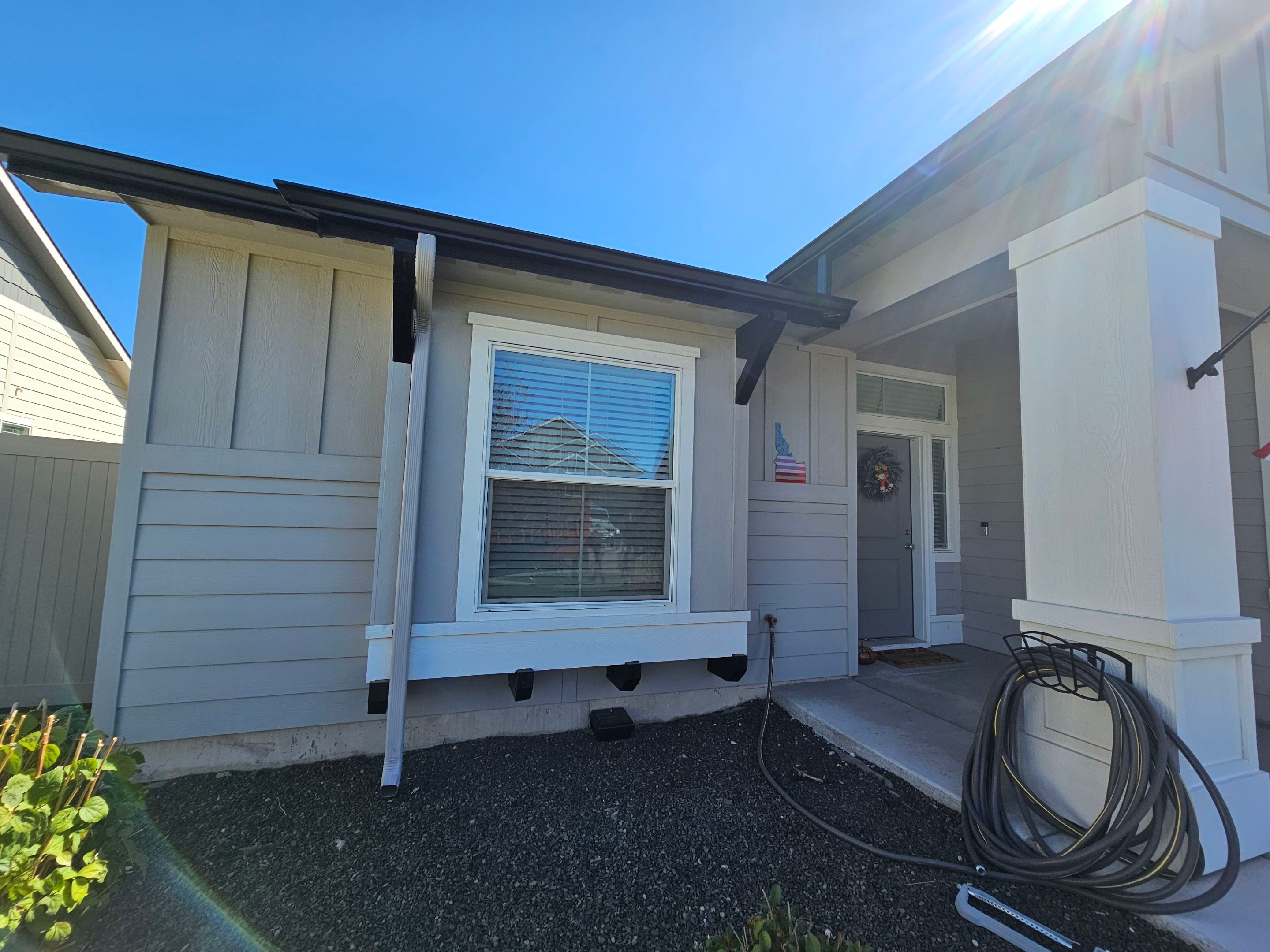 House with new installed gutters